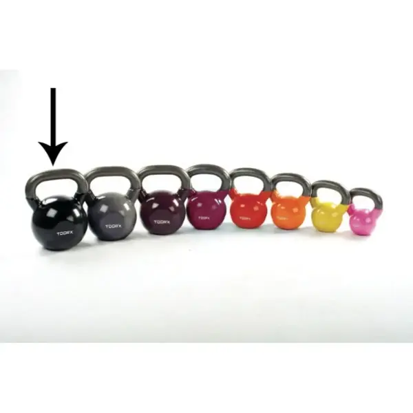 Kettlebell Toorx Kettlebell 24 Kg. in vinile nero Kettlebell Toorx Kettlebell 24 Kg. in vinile nero