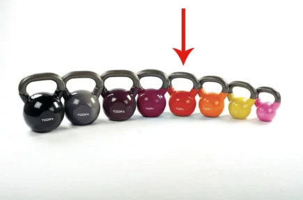 Kettlebell 10 Kg. in vinile rosso