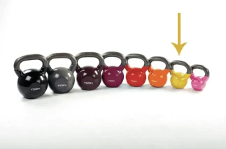 Toorx Kettlebell 8 Kg. in vinile giallo