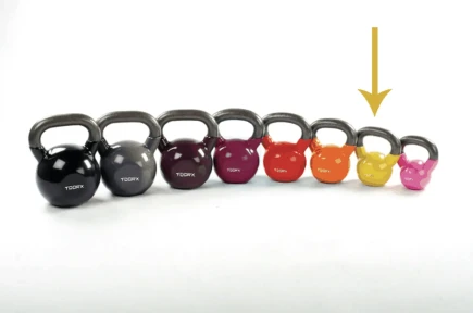 Toorx Kettlebell 8 Kg. in vinile giallo