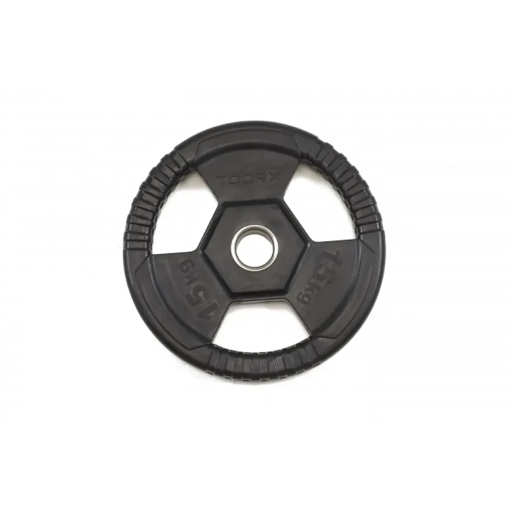 Disco ghisa gommato  KG. 15 TRI GRIP     