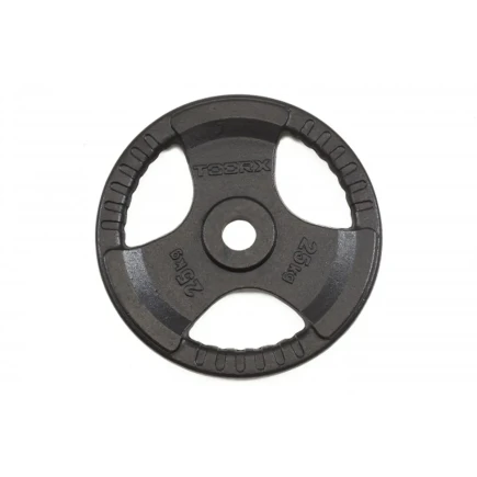 Disco ghisa gommato  KG. 25 TRI GRIP 