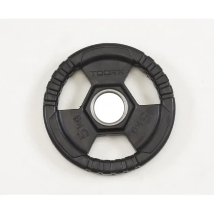 Disco ghisa gommato  KG. 5   TRI GRIP  