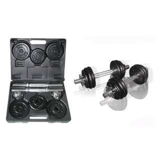 Valigetta pesi ghisa 15 KG (2 manubri   dischi 8x1kg   4x0