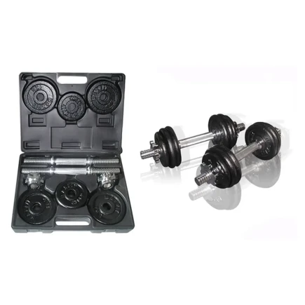Valigetta pesi ghisa 15 KG (2 manubri   dischi 8x1kg   4x0