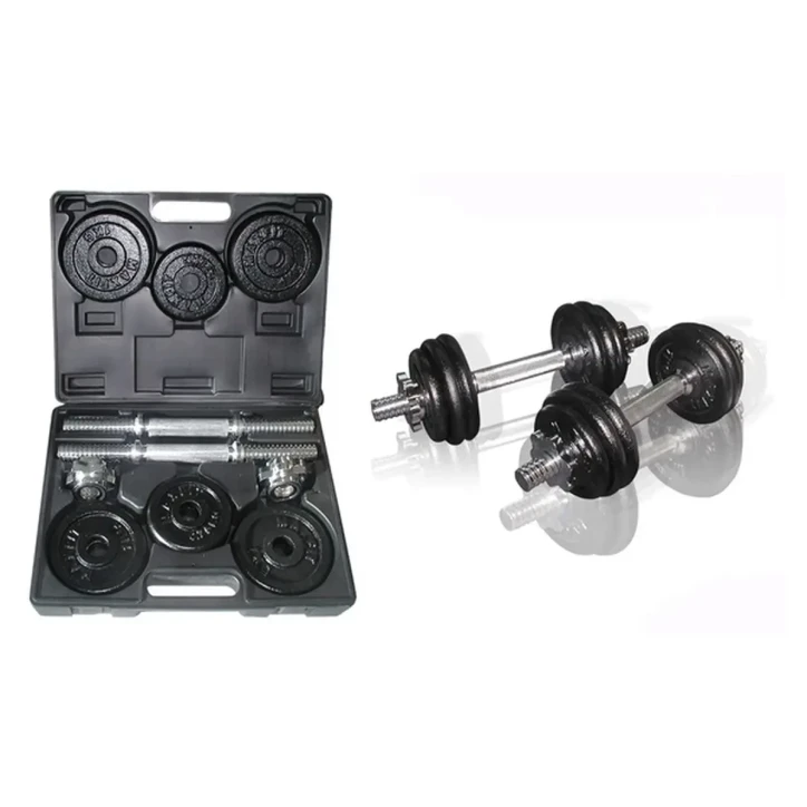 Valigetta pesi ghisa 15 KG (2 manubri   dischi 8x1kg   4x0