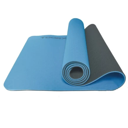 Materassino per yoga bicolore professionale - azzurro - grigio