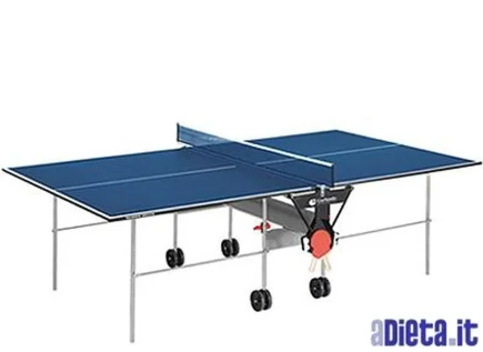 Tavoli da Ping Pong Garlando Training Indoor Blu con ruote