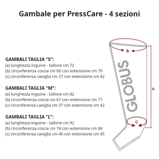 Gambale per PressCare 4 sezioni taglie