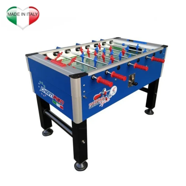 Calciobalilla da interno Roberto Sport Champion Blu con gettoniera