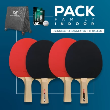 Set FAMILY pack indoor (copertura Sport+ 4 racchette + 6 palline)