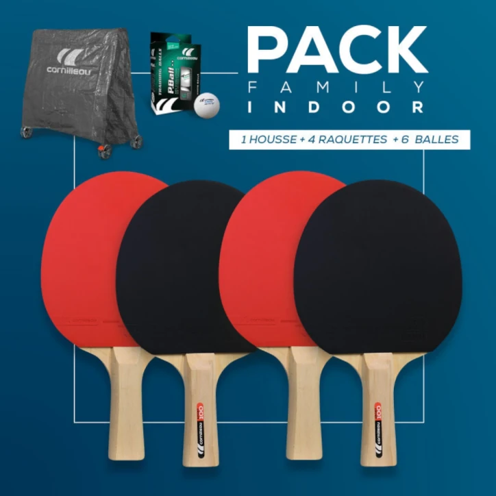 Set FAMILY pack indoor (copertura Sport+ 4 racchette + 6 palline)