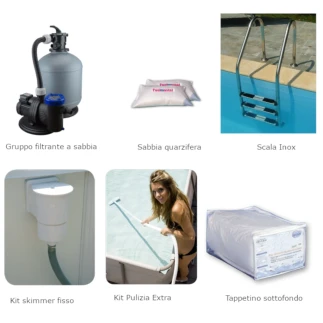Piscina ovale New Plast Toscana 1100 - interrabile con filtro a sabbia