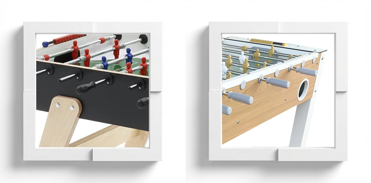 Aste telescopiche o uscenti nel calcio balilla: differenze, sicurezza e quale scegliere